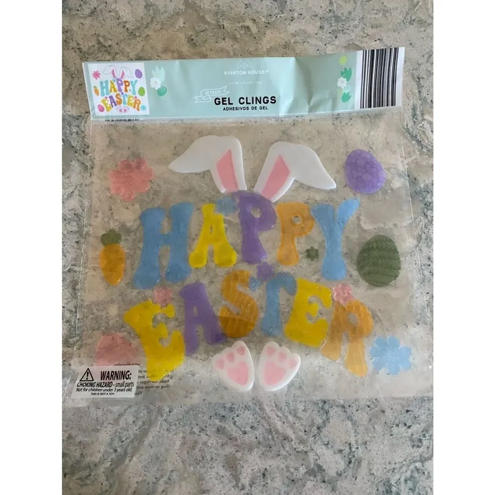 Kirkton House Happy Easter Gel Clings - Pastel Multi